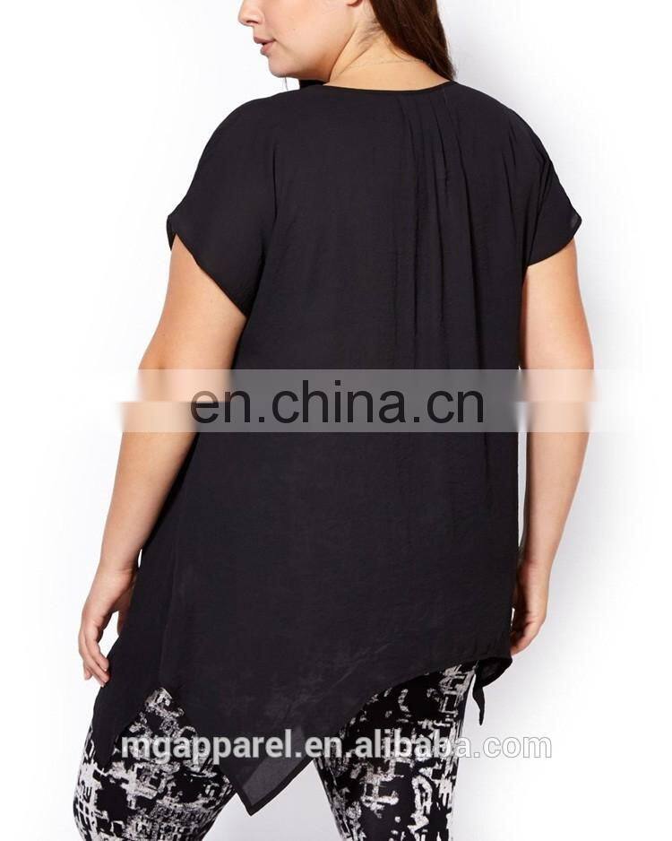 Plus size women clothing womens tops short sleeve woman blouse