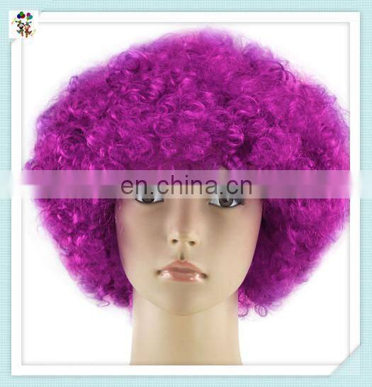 Sports Fan Crazy Party Cheap Purple Big Curly Afro Wigs HPC-0034