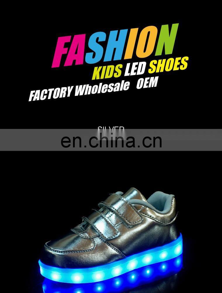 Factory wholesale Led USB charge shoes Children kids casual shoes Led sneakers for boys girls
