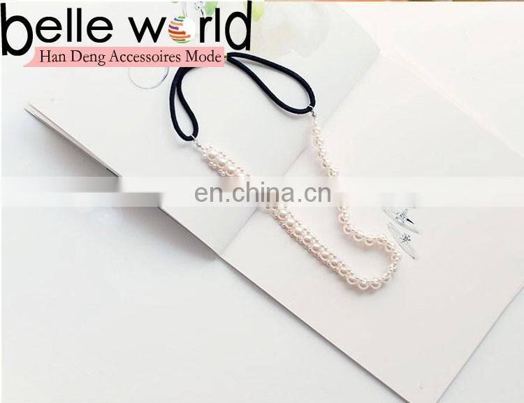 Korean Handmade Wedding Pearl Elastic Headband for Women