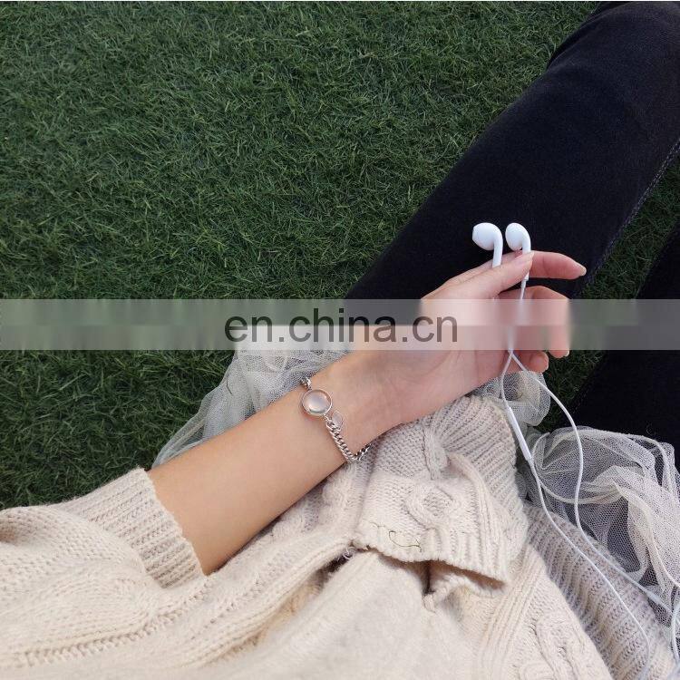 Water Drop Bracelet Simple Transparent Disk Glossy Glass Bead Bracelet