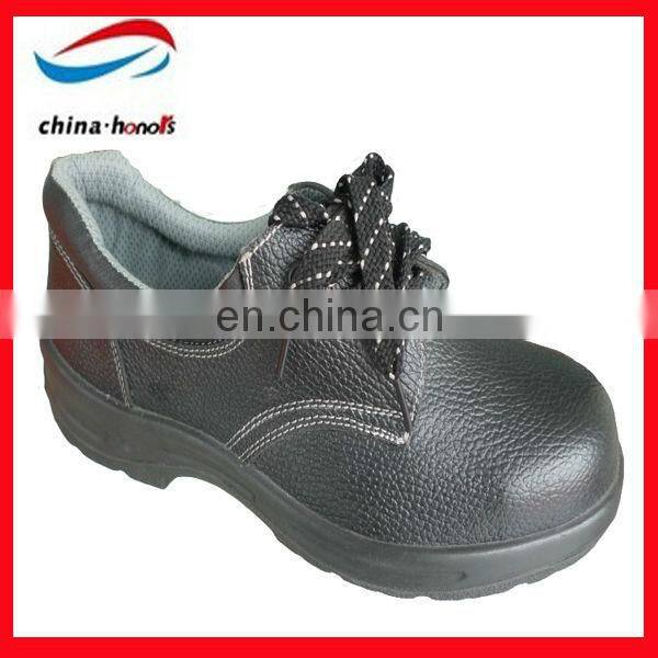 winter black leather safety boots/black leather boots black sole