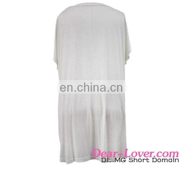 Wholesale Fashion Born On The Beachwear Plain White Round Neck T-shirt