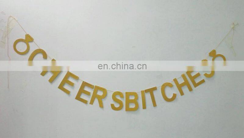 Cheers Bitches Glitter Banners Bachelorette Hen Party Glitter Banners
