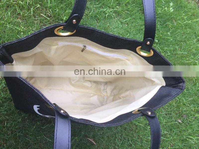 Made in yiwu factory jute shopping tote bag