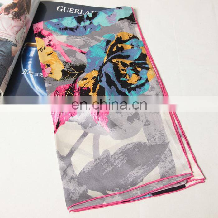 plain new arrival satin square silk scarf