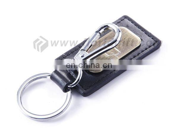 Wholesale cheap Custom Metal Leather Keychains Key Fob