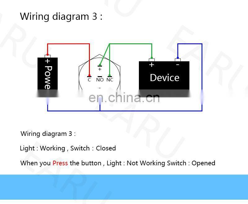 16mm Waterproof Momentary latching 1NO 1NC Metal Push Button Switch Ring and LED light 9-24V 12V 110V 220V Wide Voltage