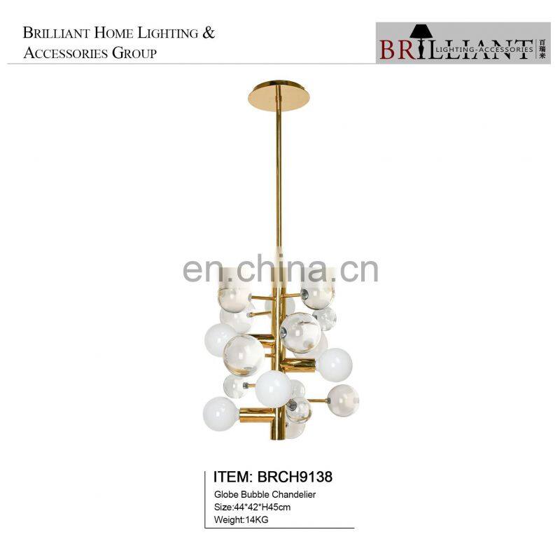 Art Supplies Nordic Lamp Ceiling Light Titanium Gold Globe Bubble Chandelier
