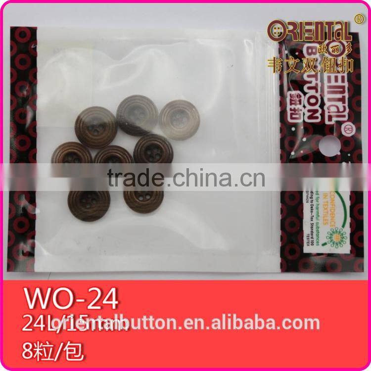 18L sewing holes raw wooden shirts button