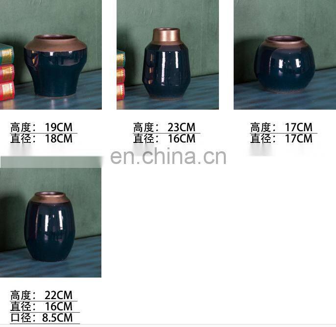 High quality drak green big and small different size ceramic porcelain vase