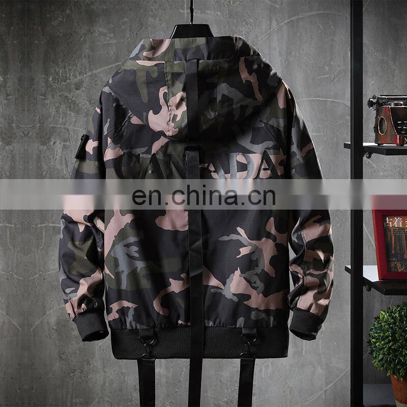 Wholesale custom men's autumn and winter jacket long-sleeved casual sports outdoor hooded jacket aviator to overcome