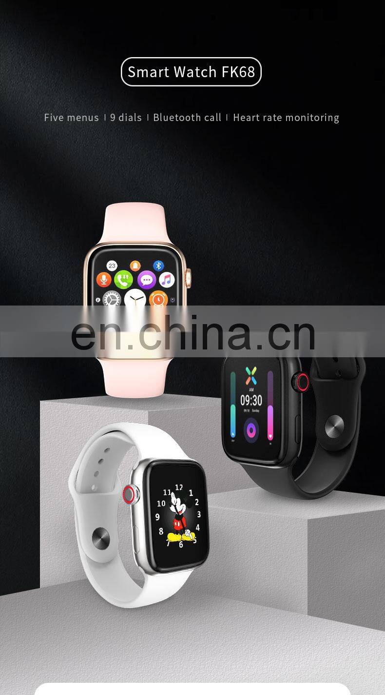 FK68 2021 Man Women IPS Smartwatch Call DIY Watch Face 1.7 IP67 Waterproof Smart Watch