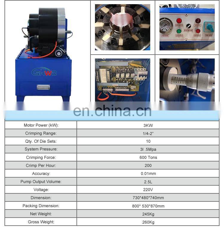 1/4" to 2 " Crimping Machine Rubber Pipe Making Machine Hose Pressing Machine for hydraulic hose