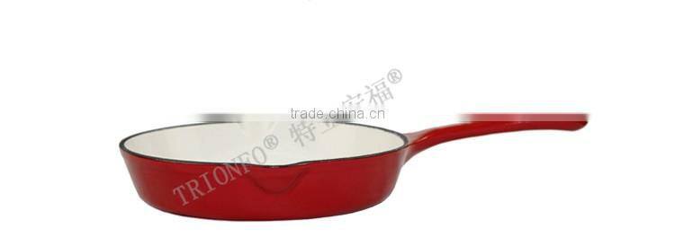 Two pot mouth Lightening red storing cast iron non-stick frying pan