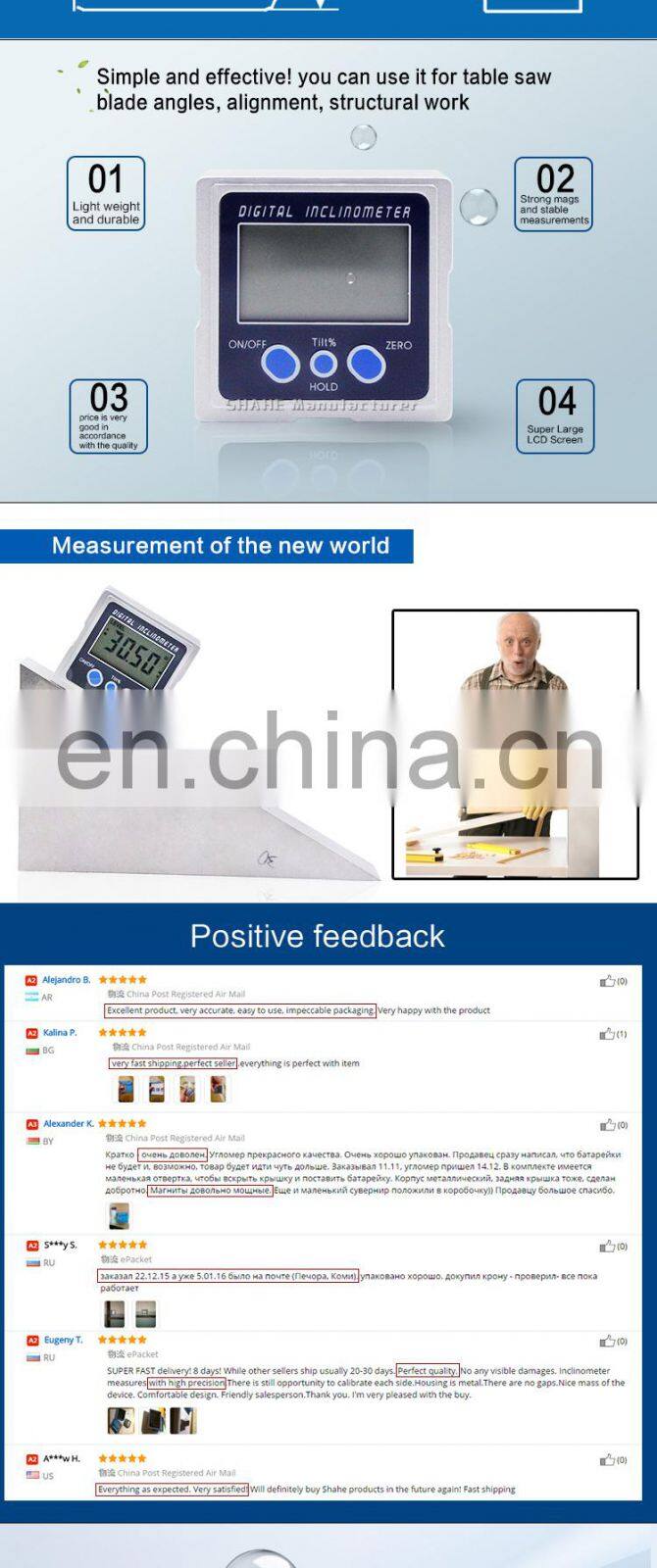 Digital level box Digital inclinometer with magnetic digital angle meter Digital protractor