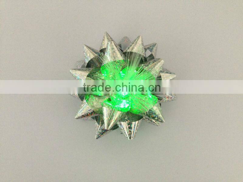 2014 HOT Sale! Festive Patry Decoration Star Ribbon Bow with LED Light for holiday decoration