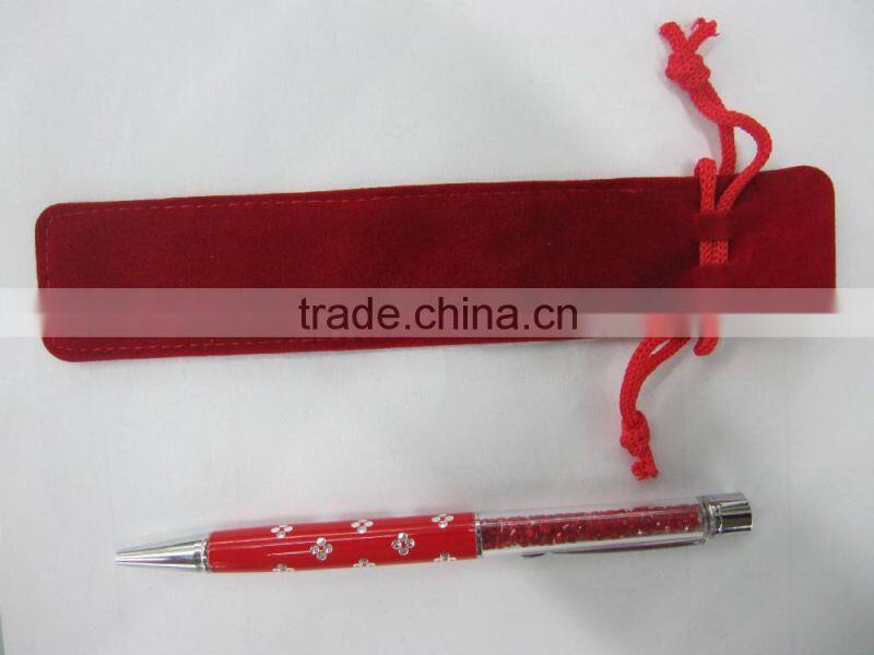 Thick fleece fabric pencil case Drawstring Flannel pencil case High-grade pen bag mini style factory manufacture