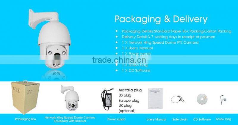 1080P FULL HD IP PTZ Camera 20X digital zoom 2.0Megapixel IR night vision PTZ Outdoor Camera IR 120 meter High Speed Dome Camera