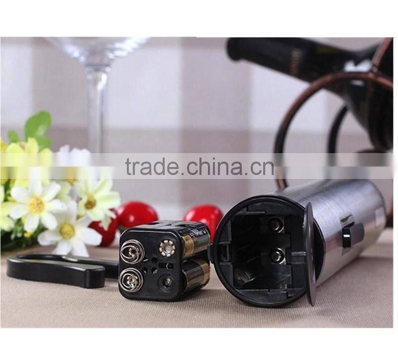Stainless steel battery operated wine corkscrew bottle opener with International standard