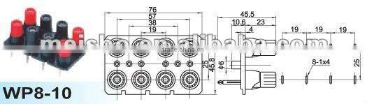 Universal four pole wire end terminals