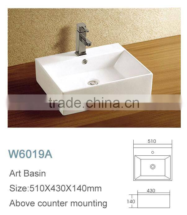 New style bathroom square ceramic hand washing basin