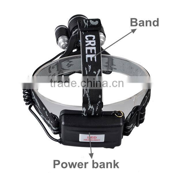 Outdoor High Power 3 LED 3000lm 3 Models waterproof Hunting Headlamp
