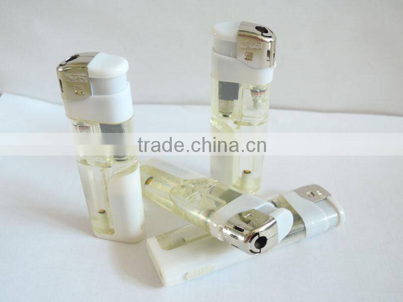 plastic refillable electronic gas torch lighter with led flashlight