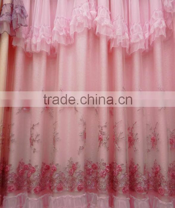 lace embroidered curtain fabric for window