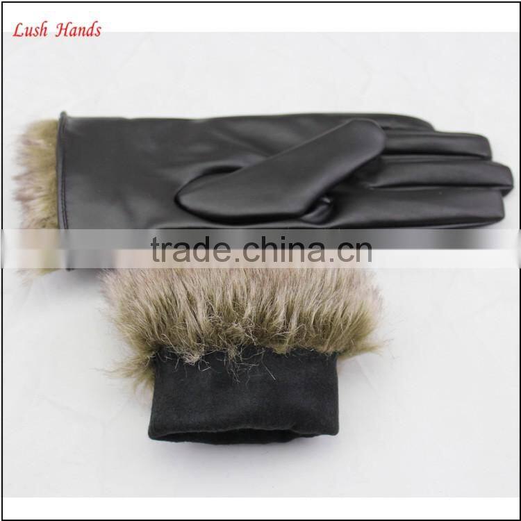 ladies PU working leather gloves women winter