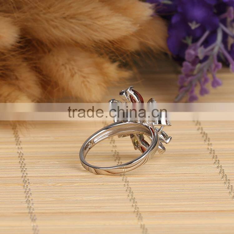 stock Classical 925 Sterling Silver Promotional Ring with mix natural stone