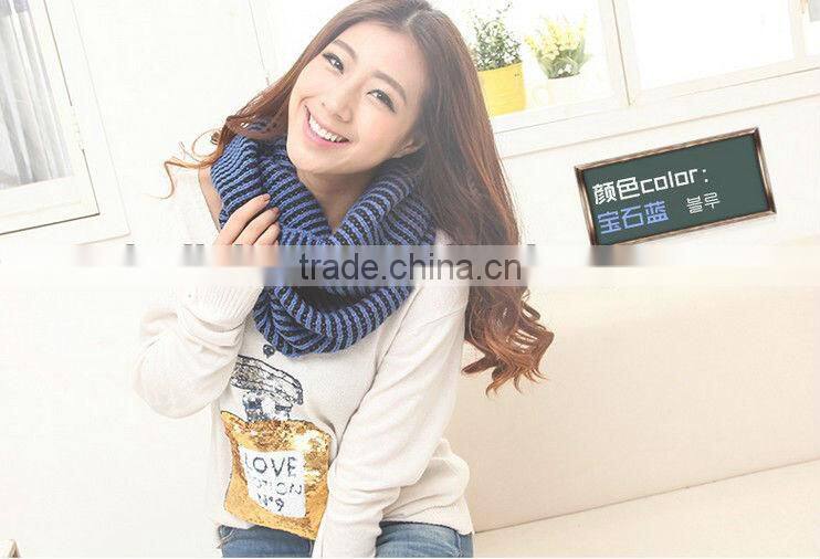 Winter Knitted Two Tone Lady Neck Scarf