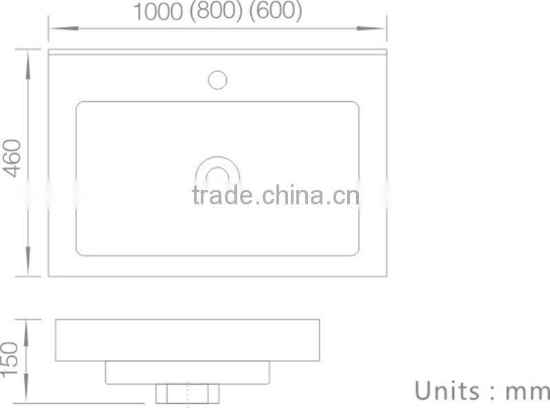 Bathroom Ceramic Counter Sink/Cabinet Basin/Countertop Washbasin/Rectangle Washbasin