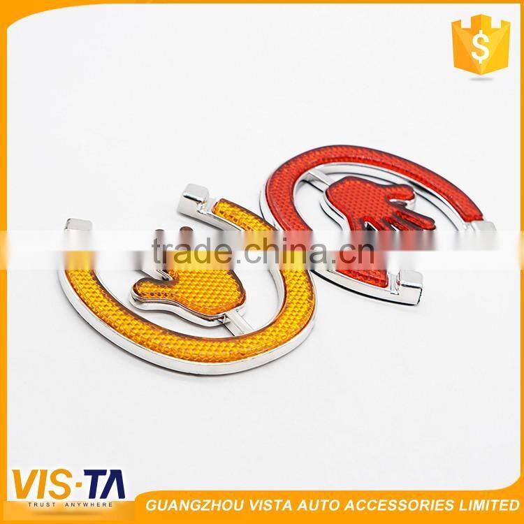 Fashion safety warning sign design high quality sticker car decoration refelctor