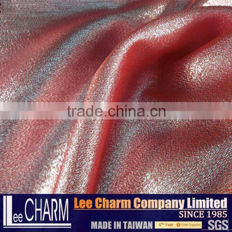 Metallic Wedding Dresses Fabric With Stones Glitter