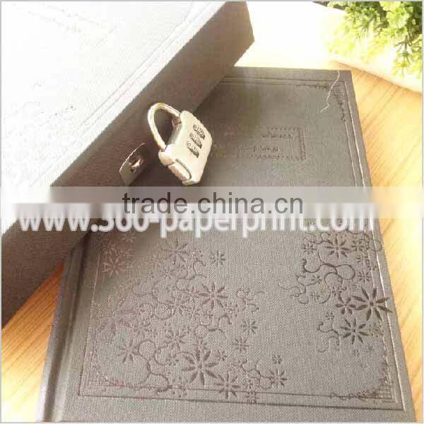 high quality lockable diary book, hardcover blank notebook with lock