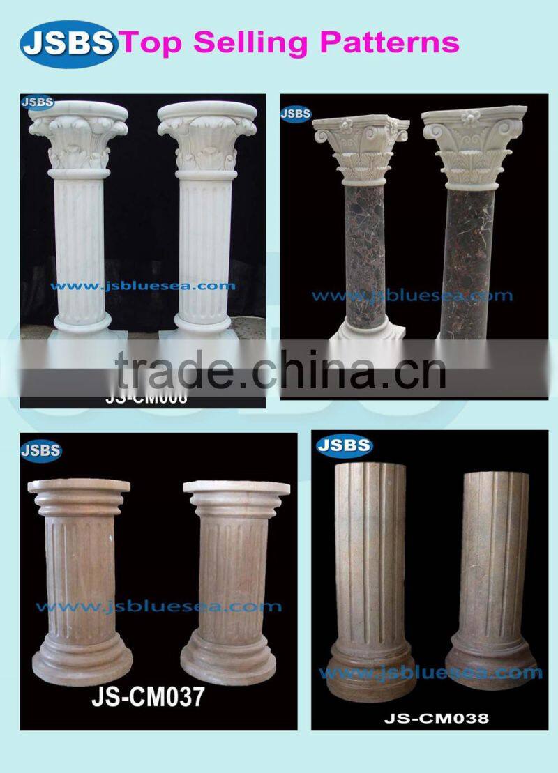 roman style stone carved marble wedding columns