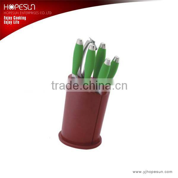 Kitchen knife sets with wooden block and chicken scissors