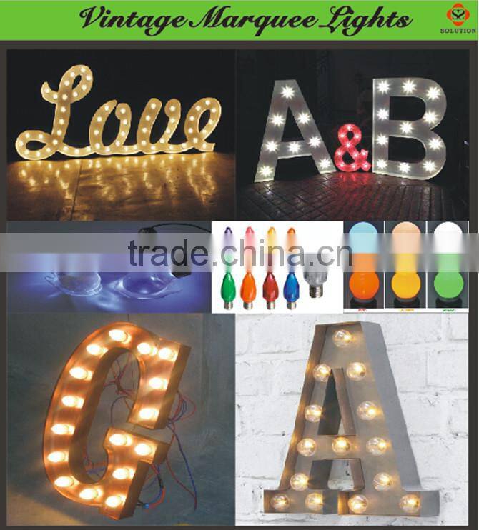 Customized high quality direct factory of metal vintage marquee lights
