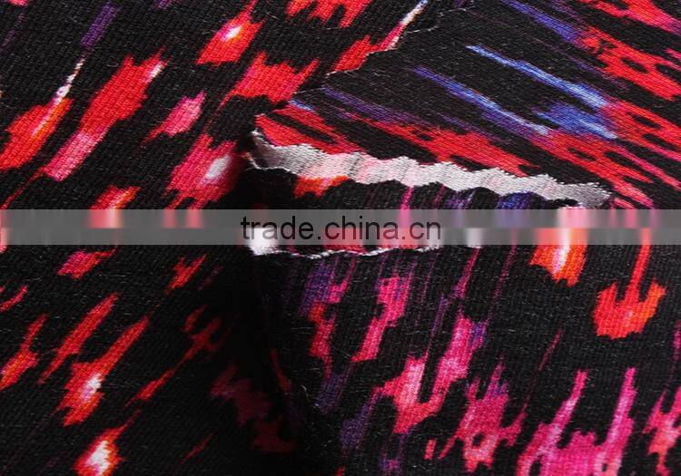 high quality textile digital printed kniting weft spandex viscose fabric