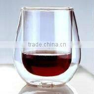 Handmade process cheap heat-resistant double wall glass tea cup