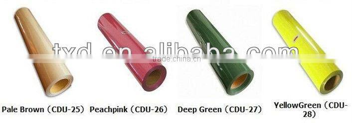 high quality Rose red heat transfer pu sticker for fabric, PU transfer vinyl sticker