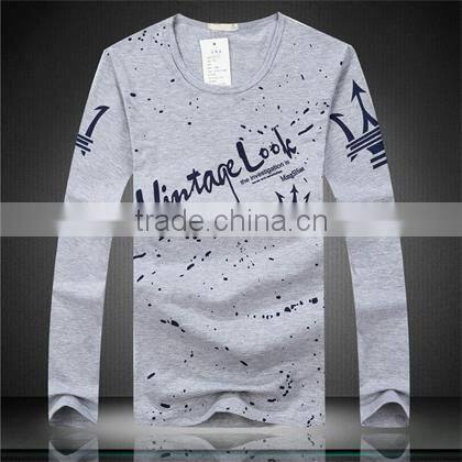 Cheap O-neck Cotton Mens Long Sleeve Tshirt