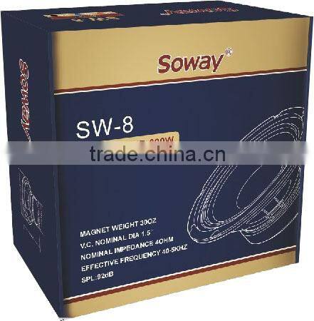 SW-8R Red Iron Frame 8INCH Loudspeaker, 800W 4OHM CAR SPEAEKR