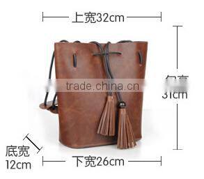 European style lady random belt bags long bucket shoulder bags