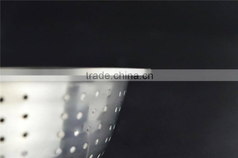 Hot selling kitchenware pure color multifunctional Stainless steel strainer Bowl