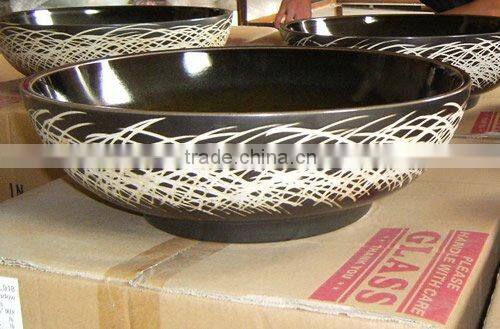 Hand Carved Patterns Ceramic Bathroom Antique Sinks