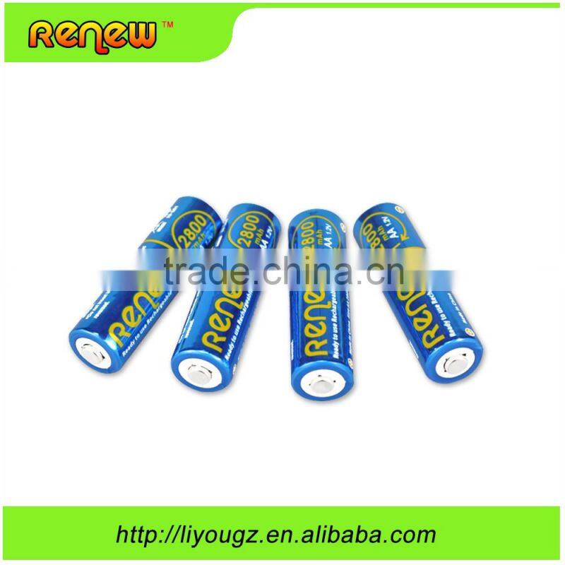 RENEW brand NiMH AA 2800mAh Ready-To-Use AA Rechargeable Batteries 8Pack