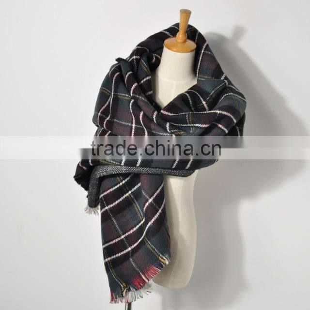 New product high quality fashion pallium/big Grid warm shawlWJ-666