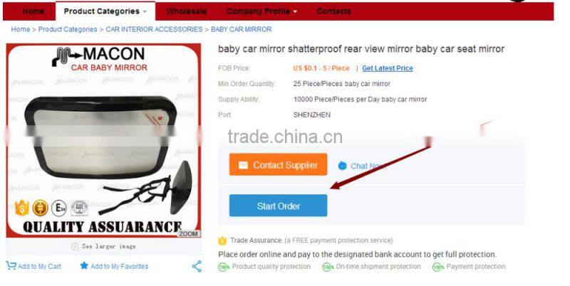 Backseat car baby seat Baby mirror rear facing mirror for infants